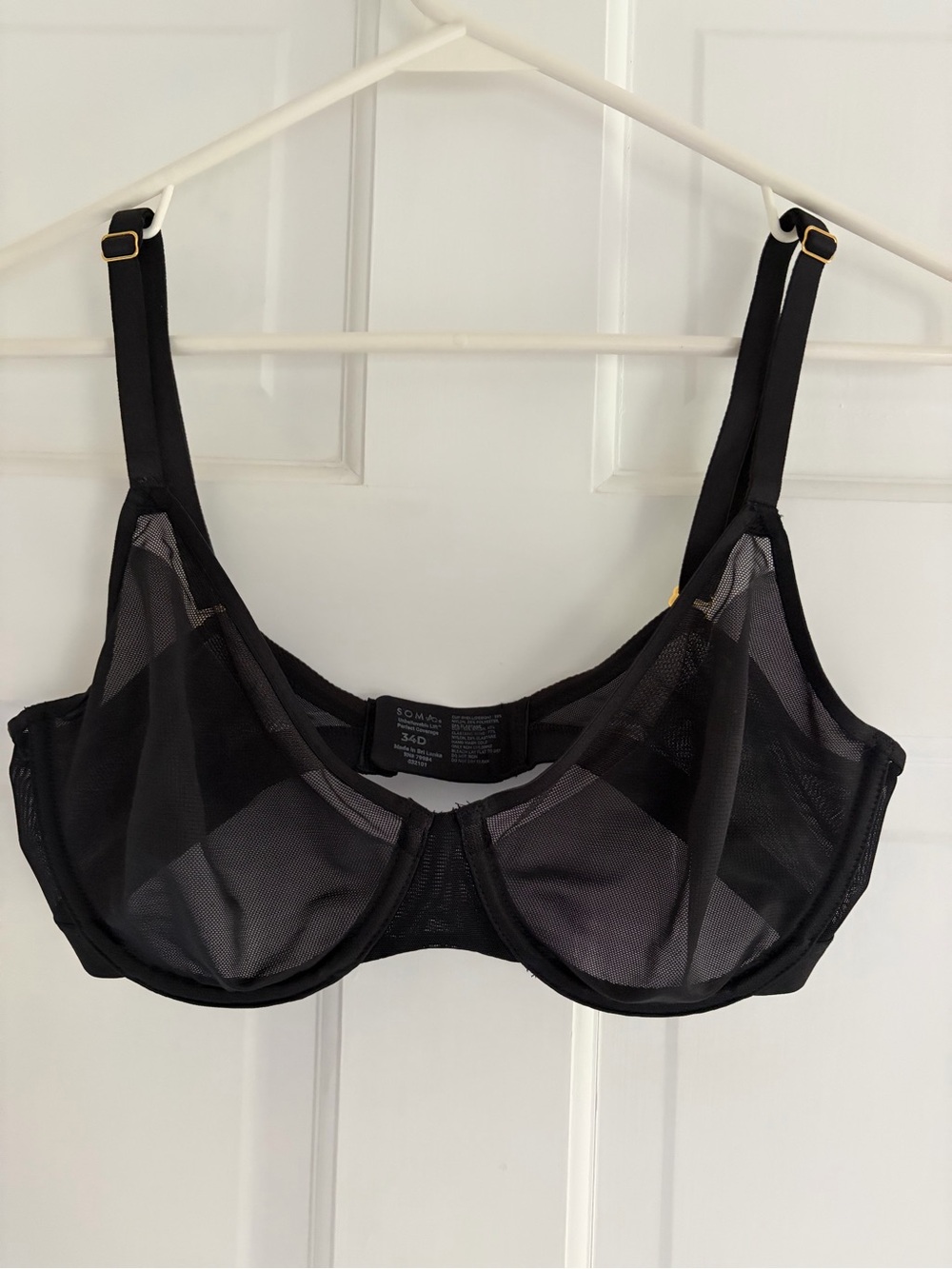 Soma Black Sheer Underwire Bra